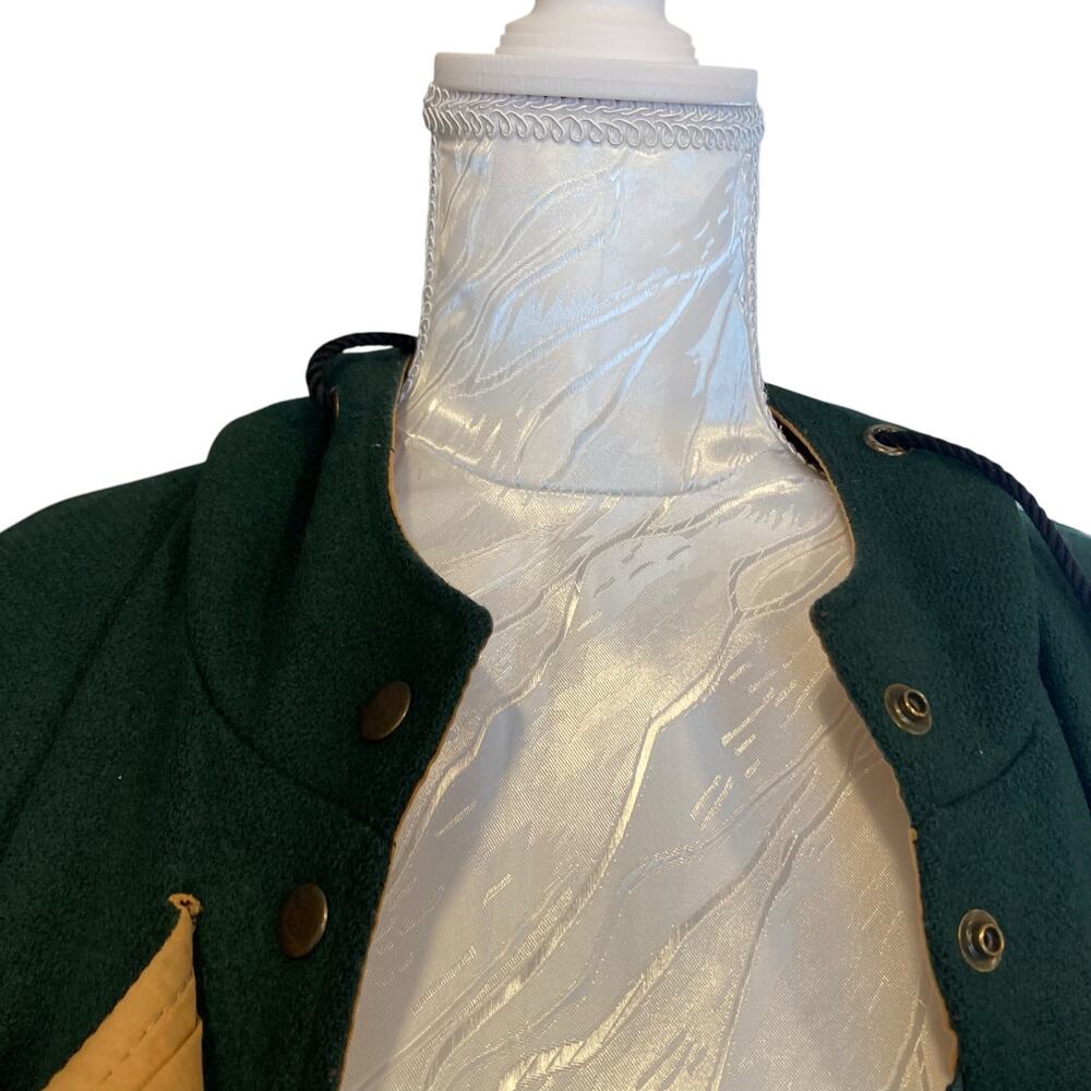 Vintage Forest Green Wool Toggle Duffle Coat Women’s Large Hooded Academia - Picture 14 of 16